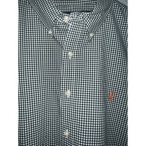 Ralph Lauren Men’s 2XL Button Down Green Gingham Check Long Sleeve Preppy Pony